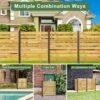Goodyo - Outdoor Privacy Screen Cedar Wood And Aluminum Frame Fence For Pool Equipment And Trash Can Enclosures - Black / Natural - Image 5
