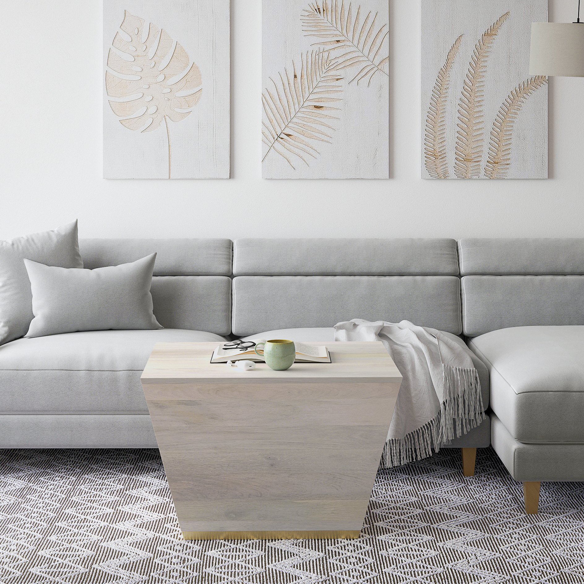 Abba - Square Coffee Table - White Wash - Image 7