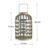 Decorative Lantern With Handle, Wooden Lantern For Indoor Outdoor, Home Garden- Silver - Image 3