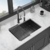 28" Single Bowl Undermount Sink With 9" Deep Basin - Gunmetal Black - Image 2