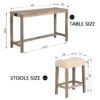 4 Piece Bar Table Set With Power Outlet, Dining Bar Table And Chairs Set, Bar Table Set With 3 Padded Stools For Living Room, Dining Room - Brown - Image 3