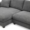 Oversized Corduroy Sectional Sofa, L Shaped Cloud Couch With USB Charging Port, Cup Holder, Deep Seat Sofa Bed With Chaise, Comfy Indoor Furniture - Gray - Image 12