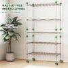 Heavy Duty Adjustable Shelving Unit, 5 Tier Wire Storage Shelves With Wheels - Brushed Nickel - Image 9