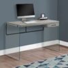Computer Desk For Home Office, Storage Drawers, Modern - Gray - Image 3