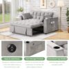 Multi Functional Sofa Bed With Cup Holder And USB Port For Living Room Or Apartments - Gray - Image 5