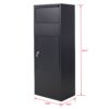 Large Package Delivery Parcel Mail Drop Box With Lockable Storage Compartment Heavy Duty Weatherproof For Express Mail Delivery For Home & Business Use - Black - Image 3