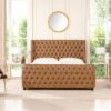 Brooklyn - King Tufted Panel Bed Headboard And Footboard Set - Caramel Tan Brown - Image 10