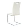 Modern Dining Chairs With Faux Leather Padded Seat And Chrome Metal Legs For Kitchen, Living, Bedroom, Dining Room - White / Silver - Image 17