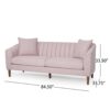 Contemporary 3 Seater Sofa With Plush Accents - Blush - Image 3
