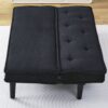 Stylish Corduroy Sofa Bed With Convertible Design - Black - Image 9