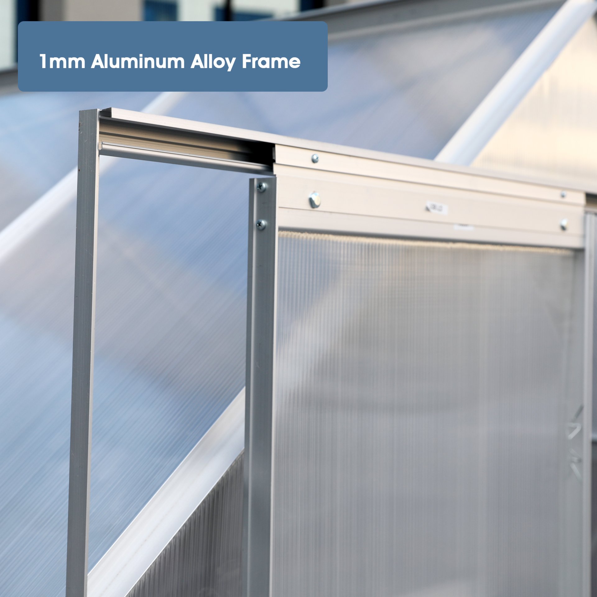 Walk-In Polycarbonate Greenhouse With Roof Vent, Sliding Doors, Hobby Hot House For Outdoor Garden Backyard - Silver - Image 11