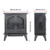 24" 3D Flame Electric Infrared Quartz Fireplace Stove With Remote Control - Antique Black - Image 3