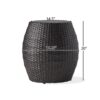 Outdoor Wicker Patio Side Table - Brown Multi - Image 3