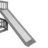 Full Over Full Low Bunk Bed With Slide, Fence And Ladder - Gray - Image 11