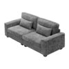 Modern Fabric Sofa With Plush Cushions, Sleek Arm Design - Gray - Image 5