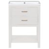 Bathroom Vanity With Top Sink, Modern Bathroom Storage Cabinet With 2 Drawers, Single Sink Bathroom Vanity - White - Image 15