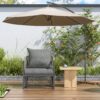Modern Curved Aluminum Lounge Chair With Stylish Rope - Weave Design And Cushioned Comfort For Outdoor Living - Gray - Image 4
