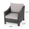 Stylish Outdoor Antibes Armchair Set With Water Resistant Cushions - Gray - Image 3