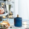 Glass Candy Jar With Lid, Christmas Candy Jar Containers (Set of 2) - Gold / Blue - Image 2