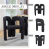 Contemporary Designed Teddy Fabric Upholstered Accent / Dining Chair - Black - Image 7