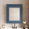 Wall Mounted Bathroom Storage Cabinet With Mirror, Medicine Cabinet With Height Adjustable Shelf, Over The Toilet Space Saver Cabinet - Blue - Image 3