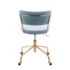 Tania - Contemporary Task Chair - Gold / Light Blue - Image 4