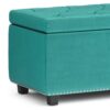 Hamilton - Storage Ottoman - Aqua Blue - Image 5