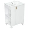 Classic Retro 24" Bathroom Vanity With Sink, Door Shelf, Side Open Storage Frame, Soft Closing Door - White - Image 12