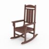 Pecan Traditional Porch Rocker Classic HDPE Poly Lumber For Porch, Patio, And Garden Comfort - Brown - Image 5