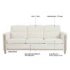 Comfortable Solid Wood Three-Seater Sofa, Soft Cushions, Durable And Long-Lasting, Sofa Couch For Living Room - Beige - Image 5