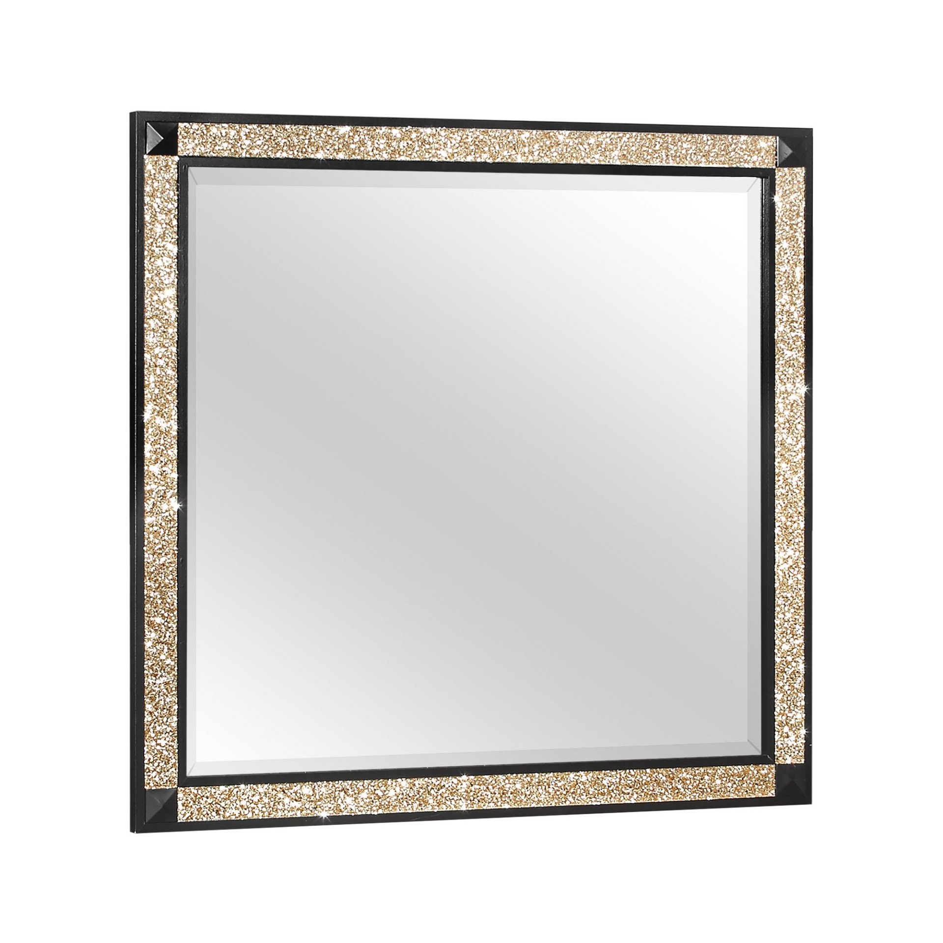 Lively - Mirror With Glitter Detail - Black - Image 5