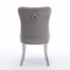 Nikki - Modern, High-End Tufted Solid Wood Contemporary Velvet Upholstered Dining Chair With Chrome Stainless Steel Plating Legs, Nailhead Trim (Set of 2) - Gray / Chrome - Image 6