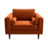 Amber - Velvet Lounge Chair - Orange - Image 4