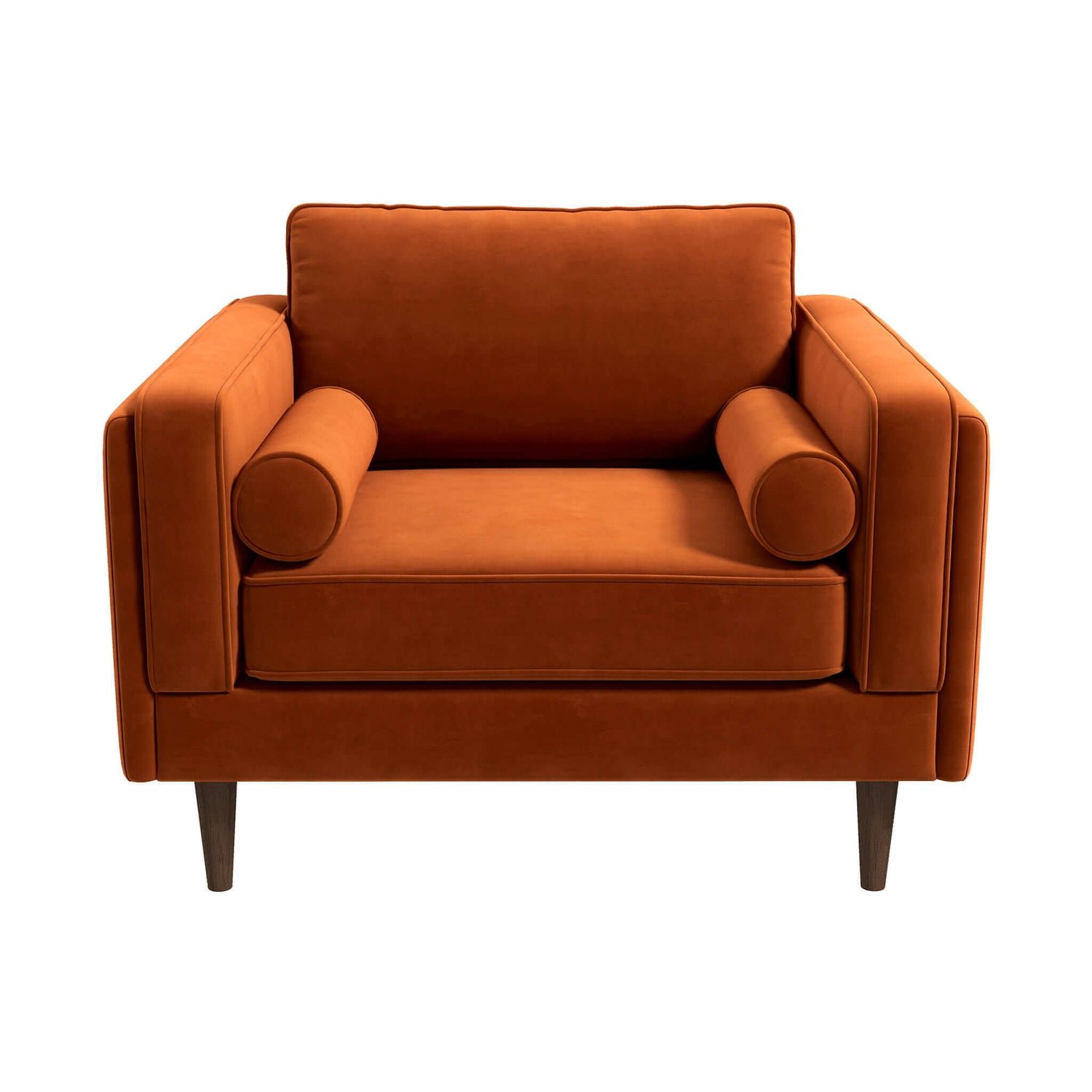 Amber - Velvet Lounge Chair - Orange - Image 4