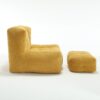 Modern Indoor Fluffy Bean Bag Chair With Memory Foam And Ottoman Super Soft Velvet - Yellow - Image 18