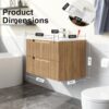 30" Wall Mounted Bathroom Vanity With Sink, Soft Close System, And Spacious Drawers - Walnut - Image 3
