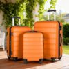 3 Piece Luggage Set Hardside Spinner Suitcase With Tsa Lock 20" 24" 28" Available - Orange - Image 10