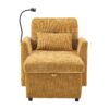 Multifunctional Lazy Sofa Recliner With Storage And Phone Bracket In Chenille For Living Room - Mustard Yellow - Image 18