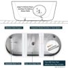 Freestanding Bathtub, Modern & Contemporary Design, Soaking Tub With Toe-Tap Drain In Chrome And Classic Slotted Overflow - Glossy White - Image 6