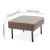 Modern 3 Seater L Shaped Polyester Fabric Sofa With Ottoman, Upholstered For Small Spaces - Beige - Image 5