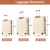 3 Piece Luggage Set Hardside Spinner Suitcase With Tsa Lock 20" 24" 28" Available - Antique White - Image 5