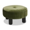 Riley - Round Footstool Ottoman - Olive Green - Image 8