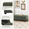 Textured Fabric Ottoman Bench With Hinged Lid - Blackish Green - Image 7