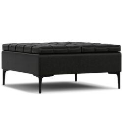Laura - Lift Top Storage Ottoman - Black