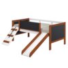Aurea - Twin Loft Bed With Slide Slats Ststem Included - Cherry Oak / White - Image 2