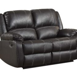 Zuriel - Synthetic Leather Recliner Loveseat - Black