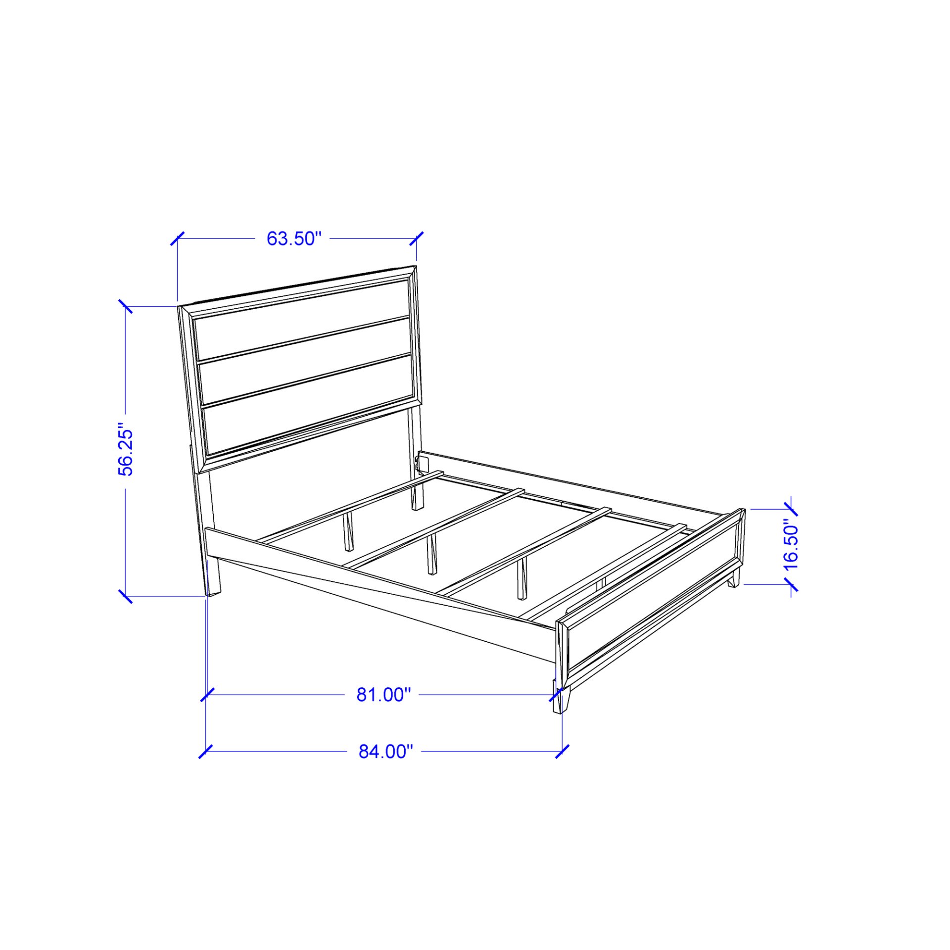 Mirage - 5 Piece King Bedroom Set Slats - White - Image 2