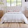 Queen Upholstered Platform Bed With Saddle Curved Headboard And Diamond Tufted Details - Beige - Image 5