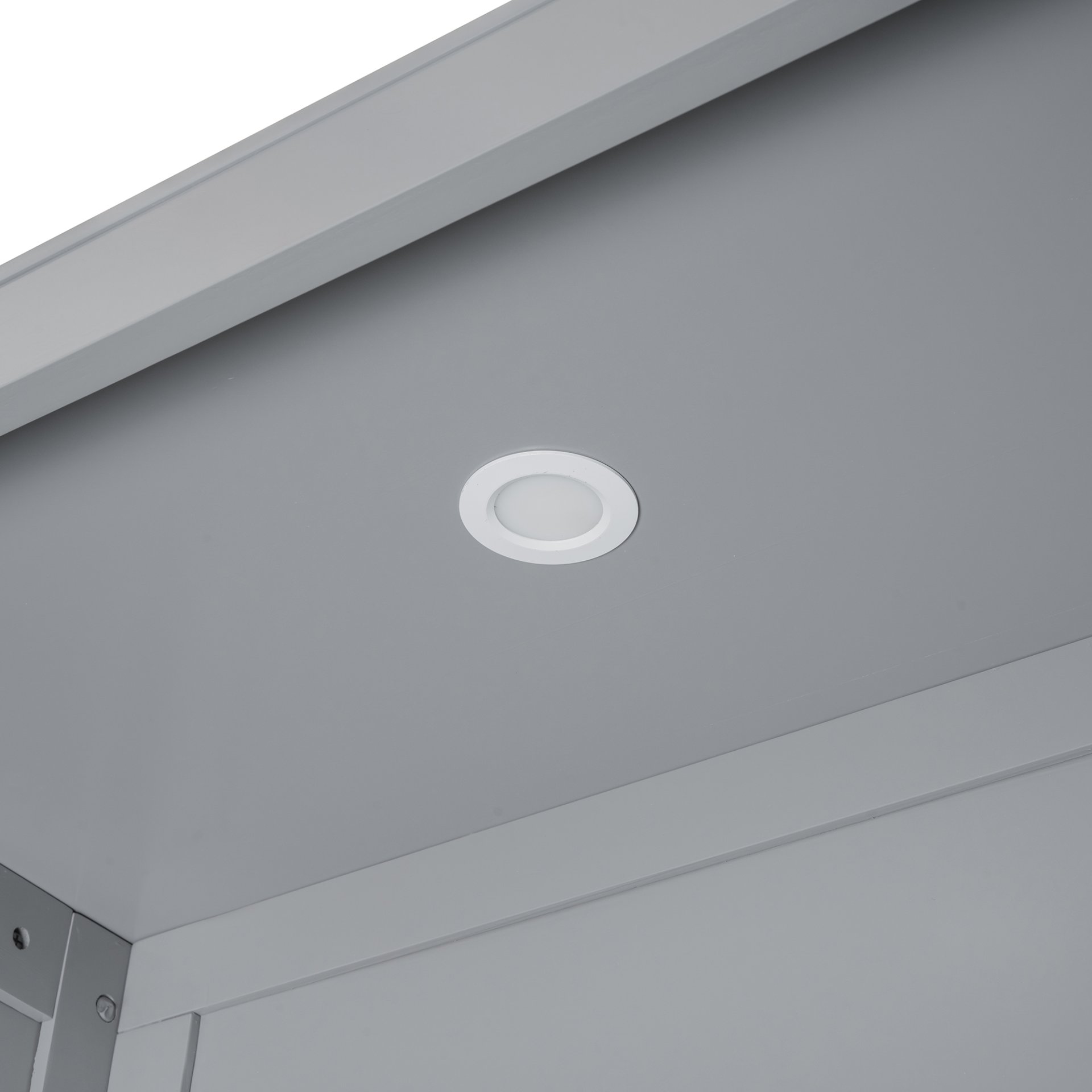 Full Size Murphy Wall Bed With Shelves, Wardrobe And LED Lights - Gray - Image 21