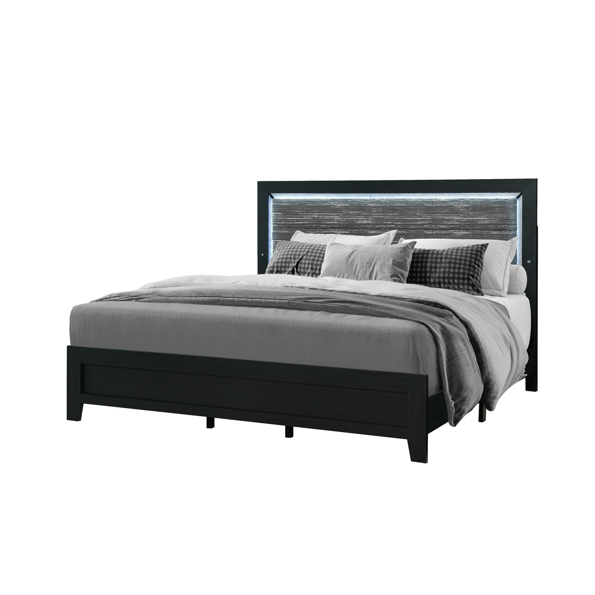 Carlos - Full Bed With LED - Black - Image 4